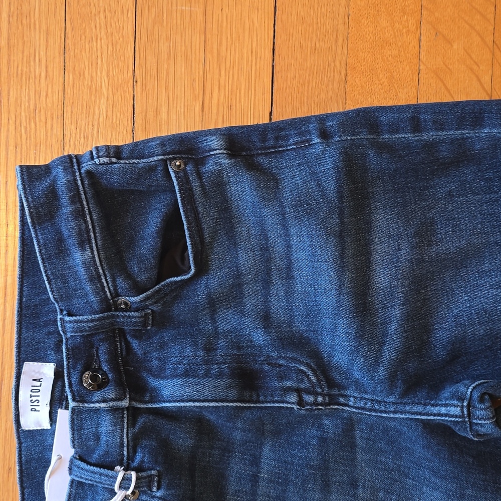 NWT, Pistola, Teagan-Spree, Dark Denim High Rise Front Slit Jeans, Women's 27 - Picture 8 of 16